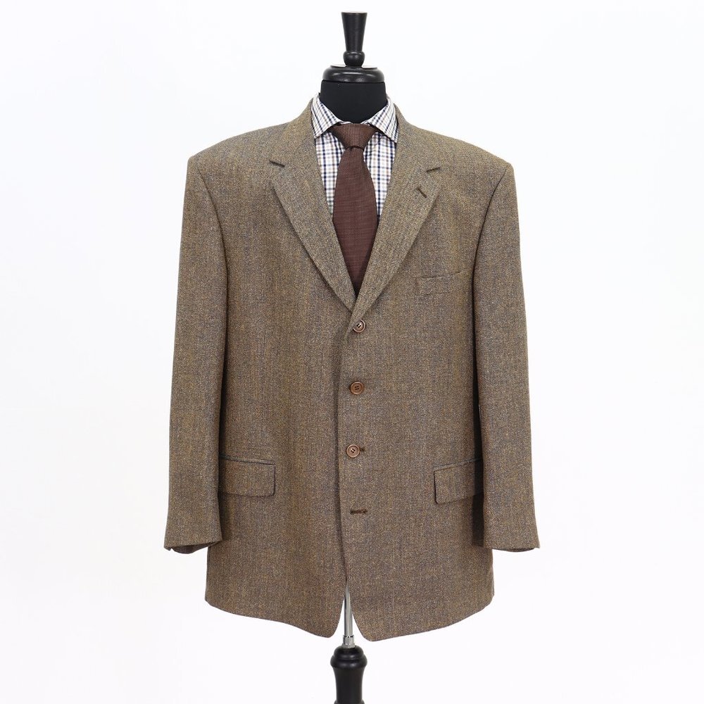 Daniel Hechter 48R Brown Solid 4-Button Sport Coat Blazer Jacket B275